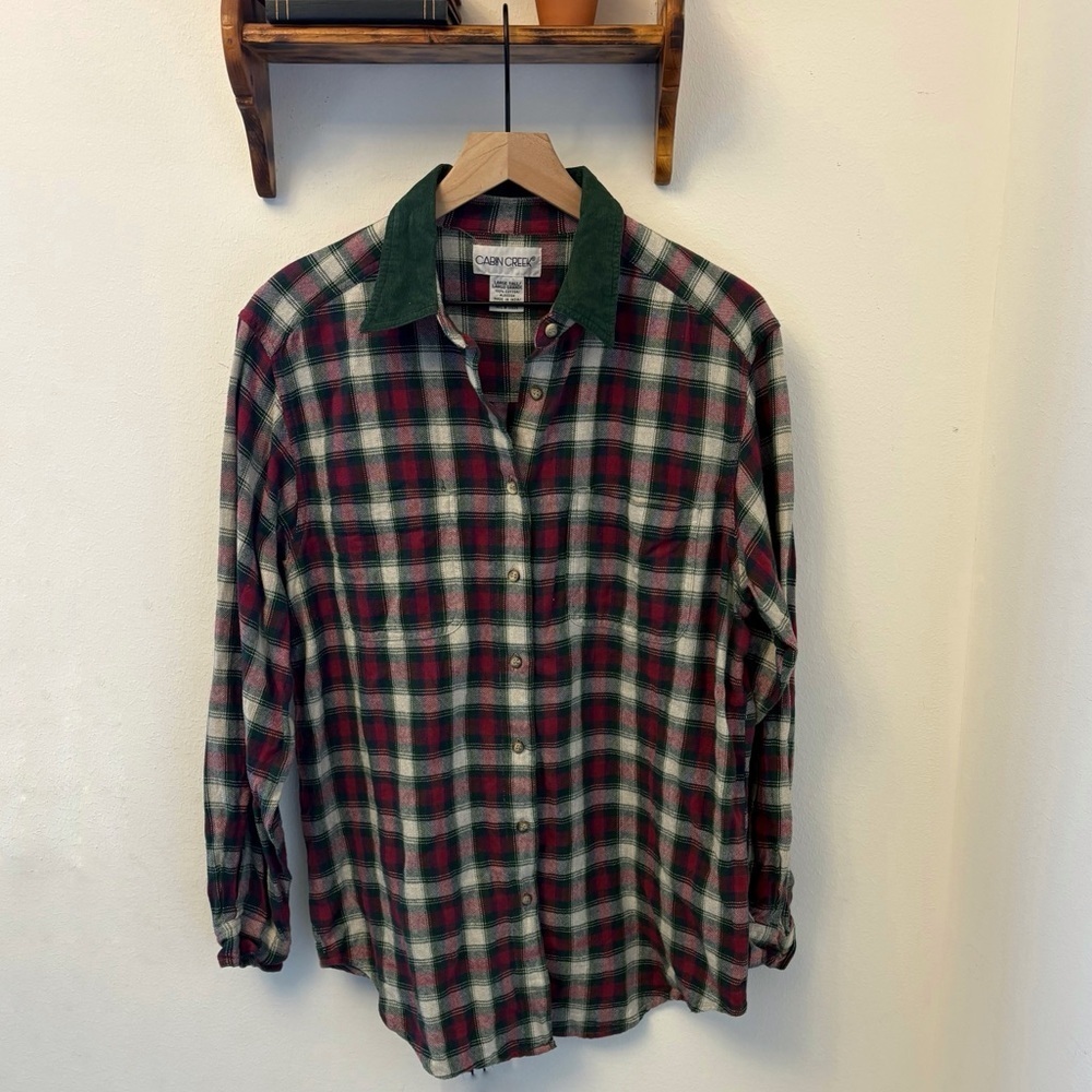 Vintage Cabin Creek Flannel Shirt Corduroy Collar Twilight Bella Swan Core